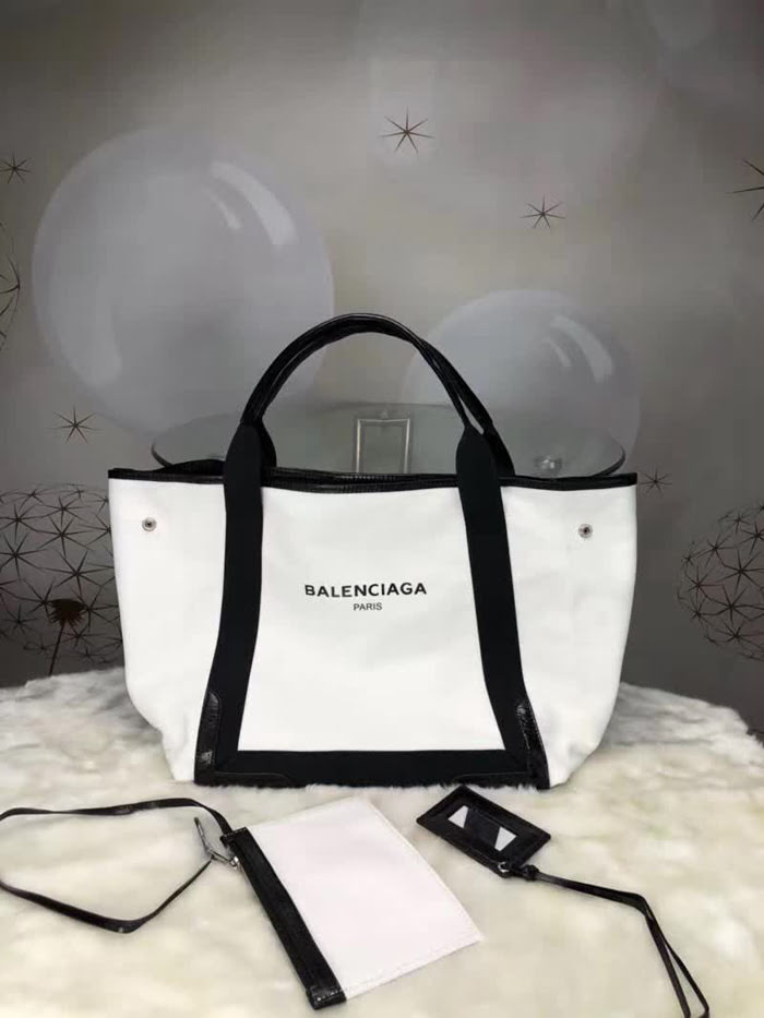 BALENCIAG巴黎世家 17春夏新款 NAVY CABAS 進口耐磨棉質帆布 子母購物袋  BL1028